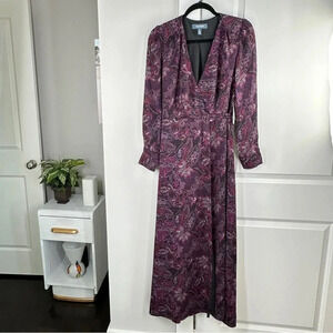 New ModCloth Brilliant Botanica Maxi Dress size Small NWT Purple Long Wrap Style